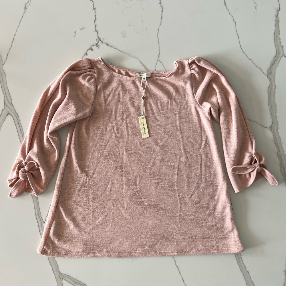 Nordstrom Mac Studio blush sweater the tie sleeves - size S - Picture 4 of 6